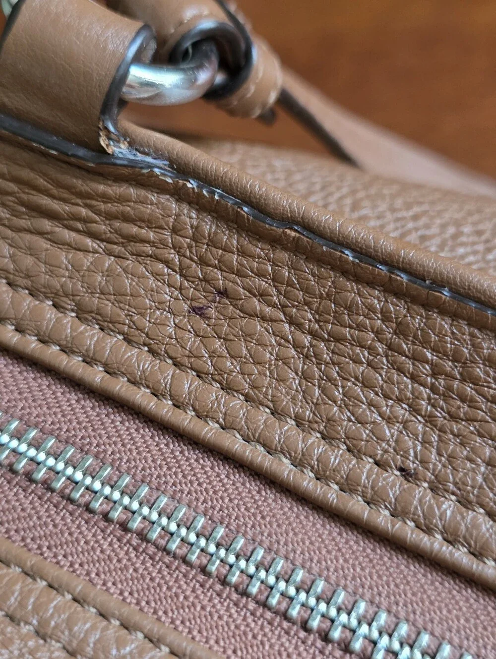 Coach Park Carrie F29898 Saddle Tan Pebbled Leather Large Tote Shoulder Bag